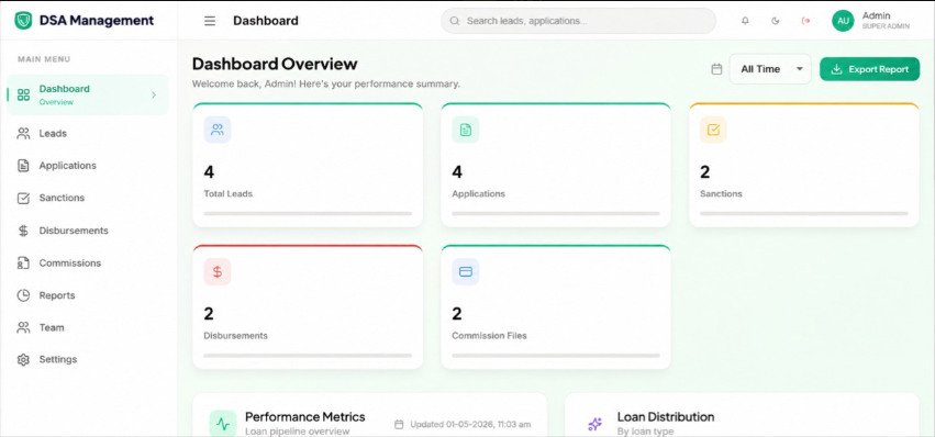 DSA Management Dashboard